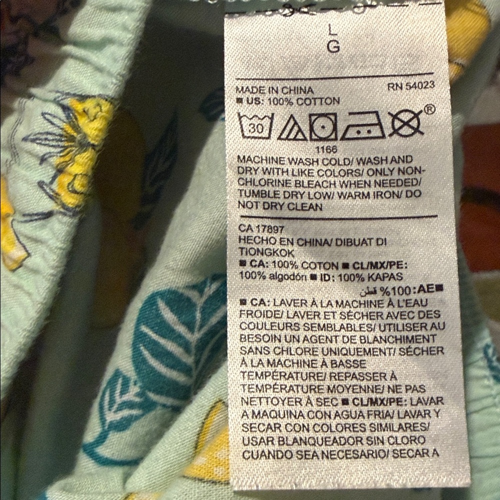 Old Navy Lemon Print Lounge poplin Pants Yellow Blue pink drawstring elastic - Picture 3 of 6